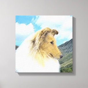 Collie in bergen (ruw) schilderen - Dog Art Canvas Afdruk