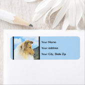 Collie in bergen (ruw) Schilderen - Dog Art Etiket (Insitu)