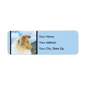 Collie in bergen (ruw) Schilderen - Dog Art Etiket (Voorkant)