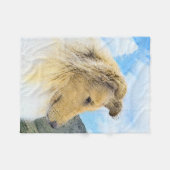 Collie in bergen (ruw) Schilderen - Dog Art Fleece Deken (Voorkant (Horizontaal))