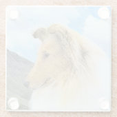 Collie in bergen (ruw) Schilderen - Dog Art Glazen Onderzetter (Achterkant)