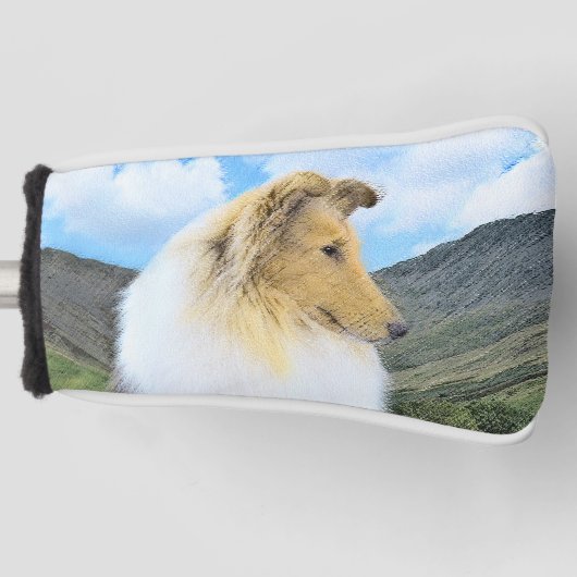 Collie in bergen (ruw) Schilderen - Dog Art Golfheadcover (Voorkant)