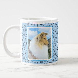Collie in bergen (ruw) Schilderen - Dog Art Grote Koffiekop