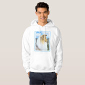 Collie in bergen (ruw) Schilderen - Dog Art Hoodie (Voorkant volledig)