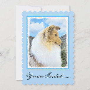 Collie in bergen (ruw) Schilderen - Dog Art Kaart
