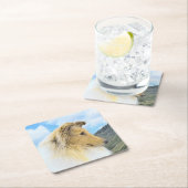 Collie in bergen (ruw) Schilderen - Dog Art Kartonnen Onderzetters (Insitu)