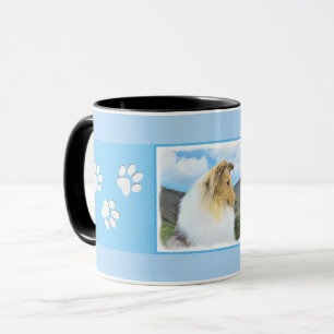 Collie in bergen (ruw) Schilderen - Dog Art Mok