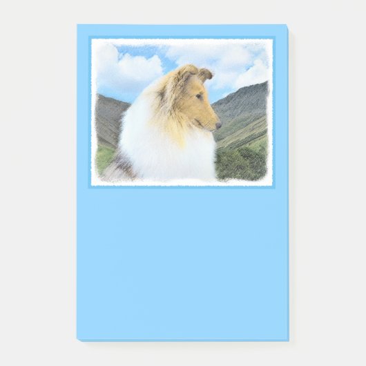 Collie in bergen (ruw) Schilderen - Dog Art Post-it® Notes (Voorkant)