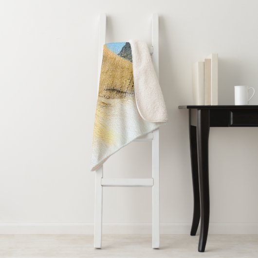 Collie in bergen (ruw) Schilderen - Dog Art Sherpa Deken (In situ)