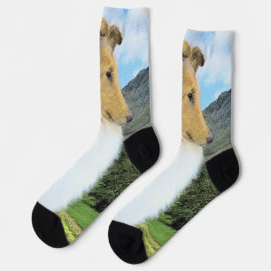 Collie in bergen (ruw) Schilderen - Dog Art Sokken