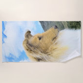 Collie in bergen (ruw) Schilderen - Dog Art Strandlaken (Voorkant)