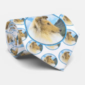 Collie in bergen (ruw) Schilderen - Dog Art Stropdas (Opgerold)