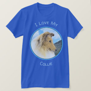 Collie in bergen (ruw) Schilderen - Dog Art T-shirt
