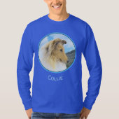 Collie in bergen (ruw) Schilderen - Dog Art T-shirt (Voorkant)