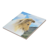 Collie in bergen (ruw) Schilderen - Dog Art Tegeltje (Zijkant)