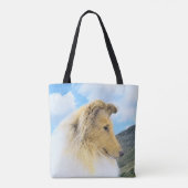 Collie in bergen (ruw) Schilderen - Dog Art Tote Bag (Achterkant)