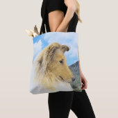 Collie in bergen (ruw) Schilderen - Dog Art Tote Bag (Dichtbij)