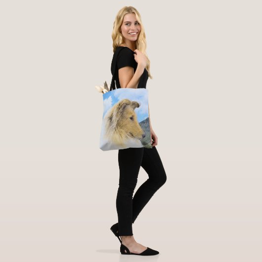 Collie in bergen (ruw) Schilderen - Dog Art Tote Bag (Op model)