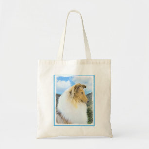 Collie in bergen (ruw) Schilderen - Dog Art Tote Bag