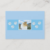 Collie in bergen (ruw) Schilderen - Dog Art Visitekaartje (Achterkant)