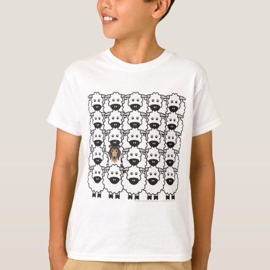Collie in de schapen t-shirt (Voorkant)