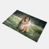 Collie in het Rough Grassland Deurmat (Schuin)