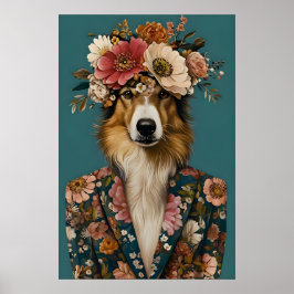 Collie In Pak Poster, Collie Portret, Collie Olie Poster