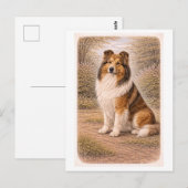 Collie in vintage stijl briefkaart (Voorkant / Achterkant)