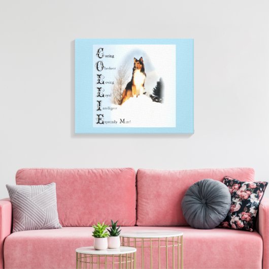 Collie is... Rough Collie Art Canvas Afdruk (Insitu (Woonkamer))