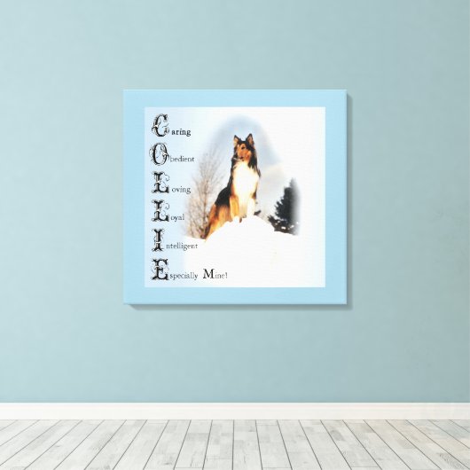 Collie is... Rough Collie Art Canvas Afdruk (Insitu (Houten vloer))