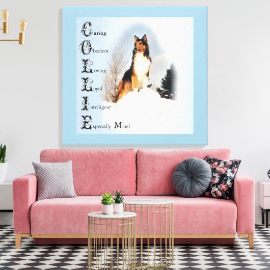 Collie is... Rough Collie Art Canvas Afdruk (Insitu (Woonkamer))