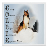 Collie is... Rough Collie Art Perfect Poster (Voorkant)