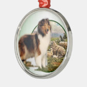 Collie Keeper van de schapen Metalen Ornament (Links)