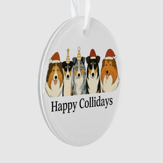 Collie Kerst Ornament  (voorkant)