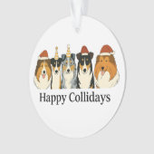Collie Kerst Ornament  (voorkant)