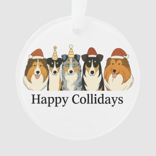 Collie Kerst Ornament  (voorkant)