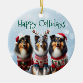Collie Kerst Ornamenten