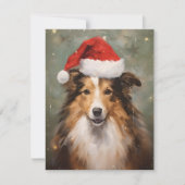 Collie Kerstborstel schilderen kunstwerk Feestdagenkaart (Voorkant)