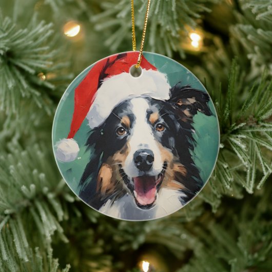 Collie Kerstborstel schilderen kunstwerk Keramisch Ornament (Boom)