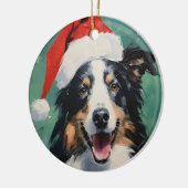 Collie Kerstborstel schilderen kunstwerk Keramisch Ornament (Links)