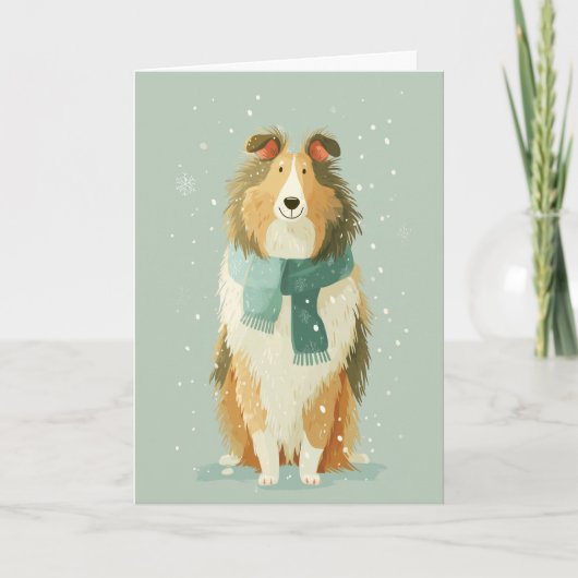 Collie kerstgroet kaart (Voorkant)