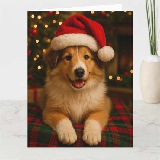 Collie Kerstkaart Kaart (Voorkant)
