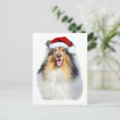 Collie Kerstkerstkerstkerstkerstkerstkerstkerstker Feestdagenkaart (Staand voorkant)