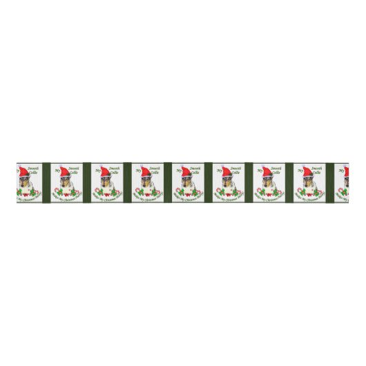 Collie KerstMerry Grosgrain Lint (Voorkant)