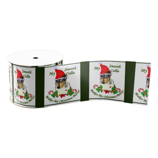 Collie KerstMerry Grosgrain Lint (Spoel)