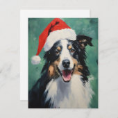 Collie Kerstmis Feestdagenkaart (Voorkant / Achterkant)