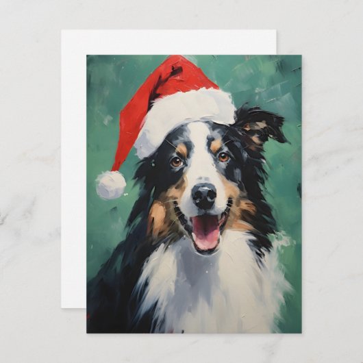 Collie Kerstmis Feestdagenkaart (Voorkant / Achterkant)
