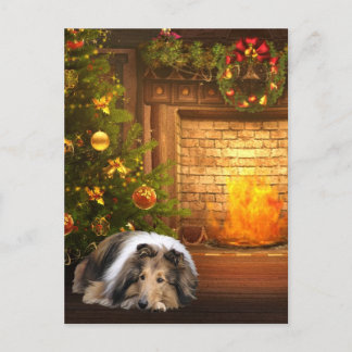 Collie Kerstmis Feestdagenkaart
