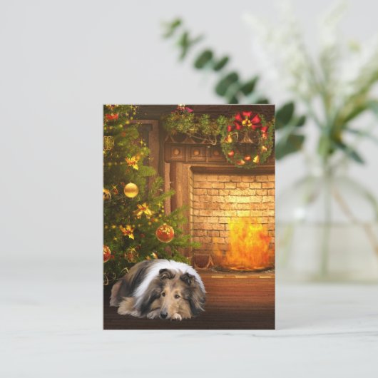 Collie Kerstmis Feestdagenkaart (Staand voorkant)