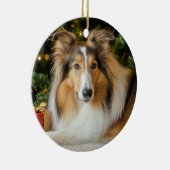 Collie Kerstmis Keramisch Ornament (Rechts)